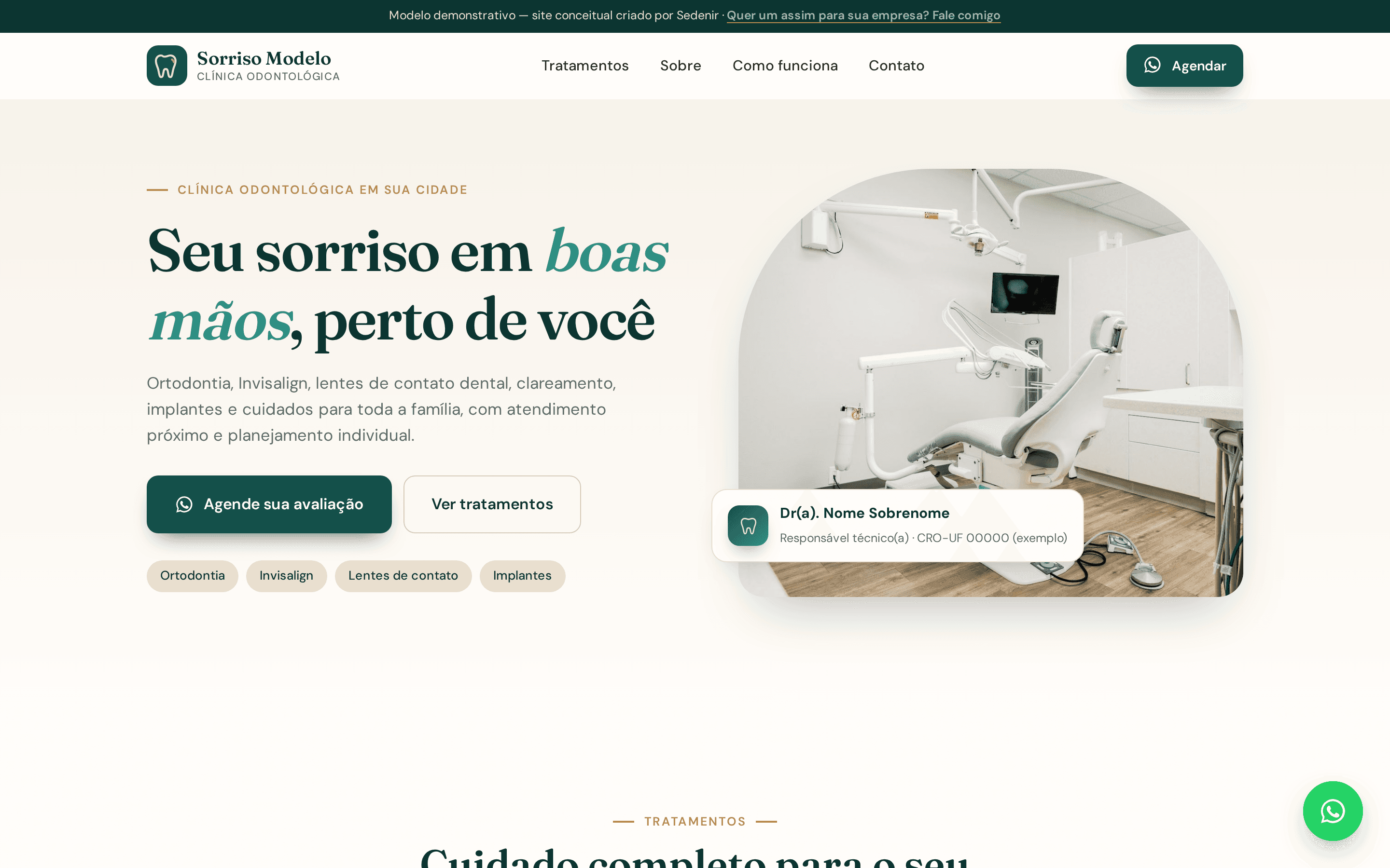 Sorriso Modelo Clínica Odontológica, site visto no computador