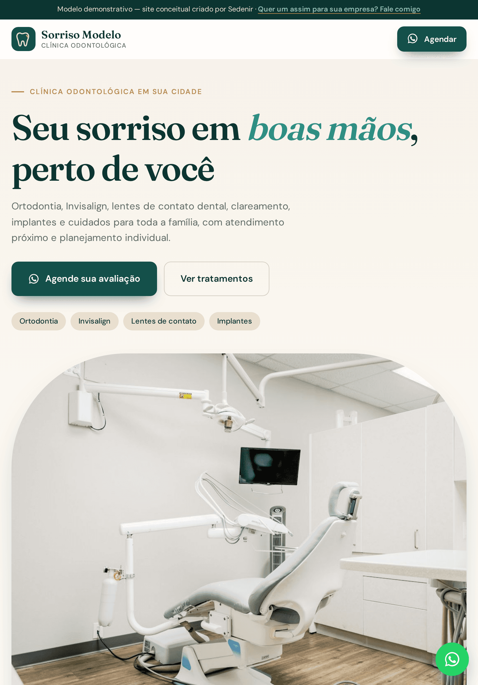 Sorriso Modelo Clínica Odontológica, site visto no tablet
